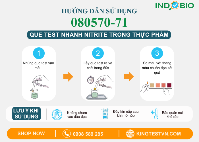 Cách sử dụng que test nitrite Sibata 080570-71
